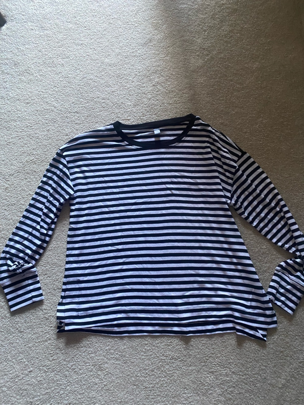 Joe Fresh Black & White Striped Long-Sleeve Crewneck